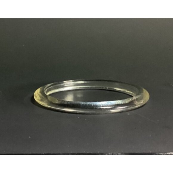 Vintage Clear Flying Saucer Lucite Spacer Bangle Bracelet UFO Profile Minimalist - Picture 7 of 9